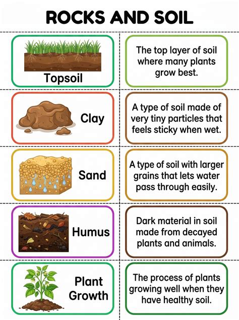 Rocks and Soil Types of Rocks Line Art Flashcards_Combine by The Science Wave