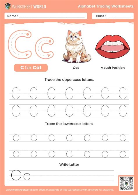 Letter C Alphabet Tracing Worksheets - Worksheet World
