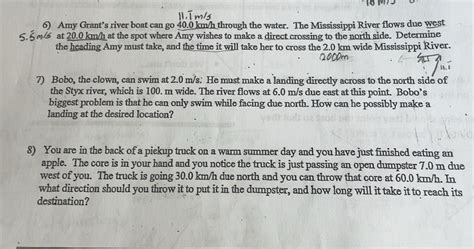 Solved: Amy Grant’s river boat can go 40.0 km/h through the water. The ...