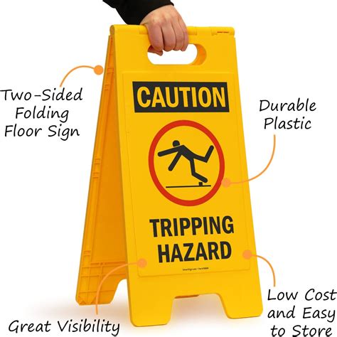 "Caution - Tripping Hazard" Folding Floor Sign By SmartSign | 25" x 12 ...