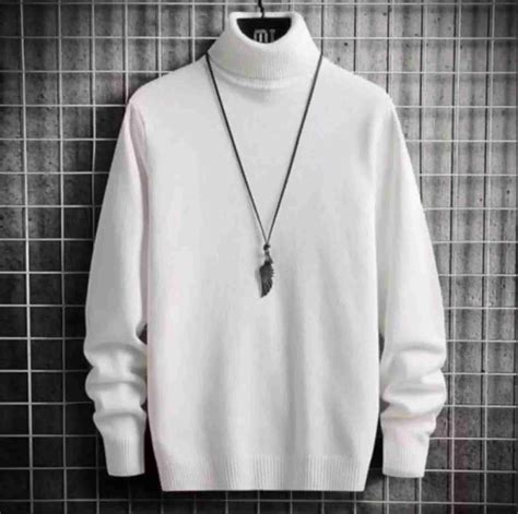 Gulika Solid High Neck Formal Men White, Red Sweater - Buy Gulika Solid ...
