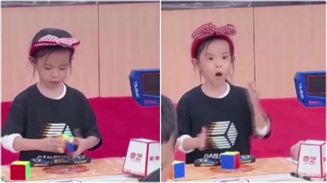 Chinese girl, 6, sets a Rubik's Cube world record, solving it in just 4 ...