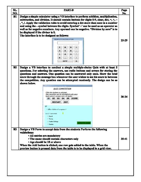 C# LAB Part A: VB Interface Designs for Calculator, Quiz, and Forms ...