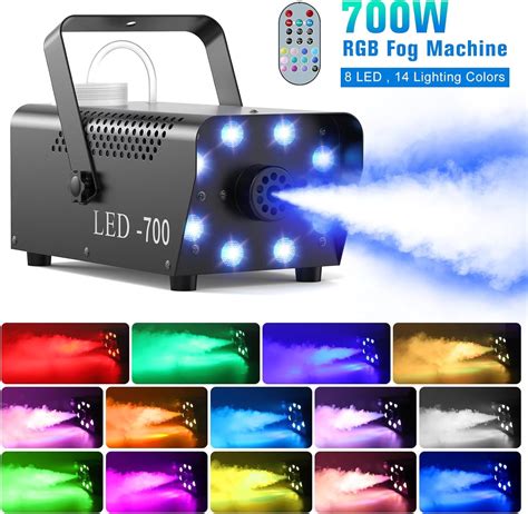 700W Fog Machine with 8 RGB LED Lights, Smoke Machine with 14 Colorful ...