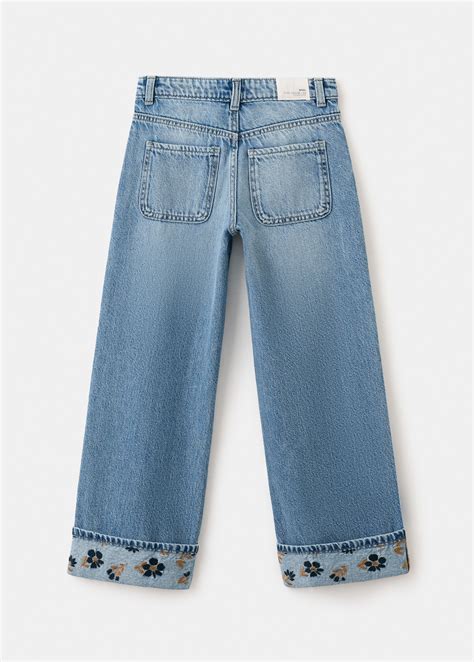 Wide leg jeans with turn-up hem - Kids | MANGO Lithuania