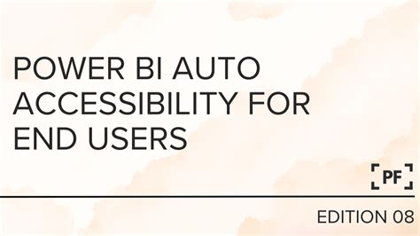 최종 사용자를 위한 Power BI 자동 접근성