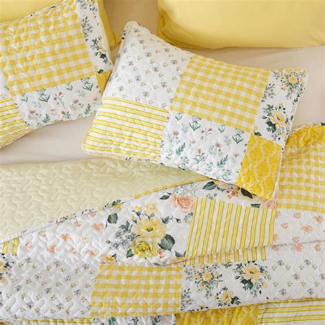 YIKUSH Quilt Sets King Size Floral Quilt Set 3 Pieces Bedding Set ...