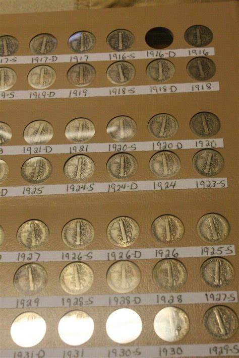 1916-1945 mercury set & 1946-1964 roosevelt dime set total 125 coins no ...