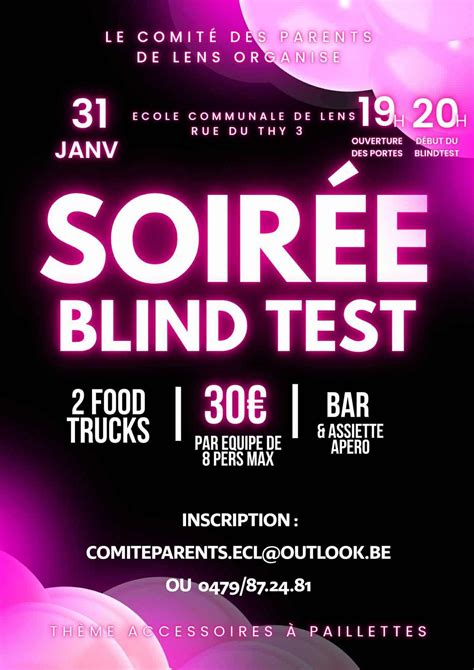 Soirée Blind Test, rue du Thy, 3, 7870 Lens, Belgium, 31 January 2026 ...
