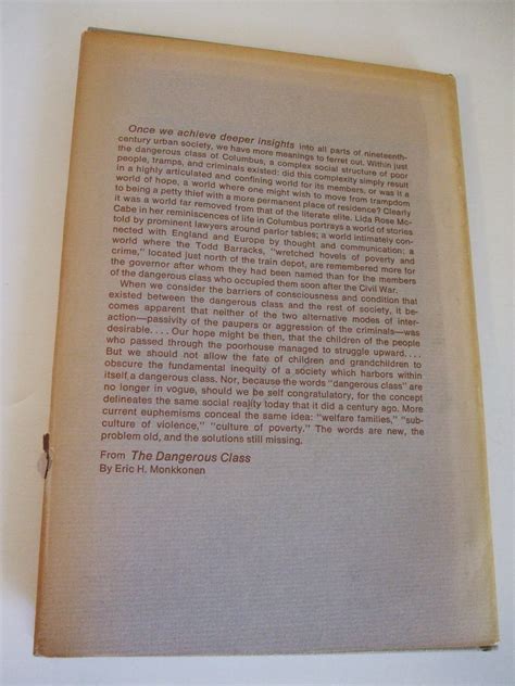 The Dangerous Class by Monkkonen | Crime and Poverty in Columbus, Ohio