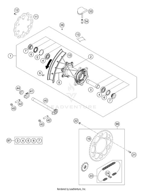 2026 KTM 250 XC-F 2026 CHASSIS - 2026 OEM Parts | FortNine