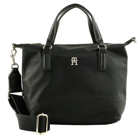 Small Black Tote Bag TOMMY HILFIGER Poppy TH Small Tote Black