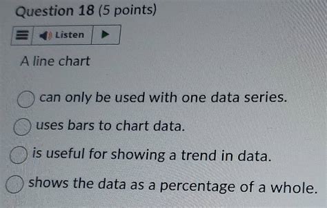 Solved: Listen A line chart can only be used with one data series. uses ...