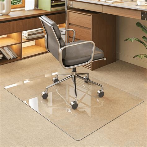 AUROMIR 36"x46" Tempered Glass Office Chair Mat for Carpeted or ...
