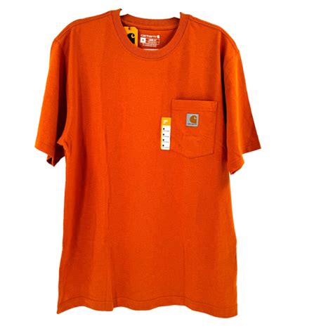 NEW Carhartt K87 Loose-Fit Heavyweight Pocket T-Shirt Men's Medium Rust ...