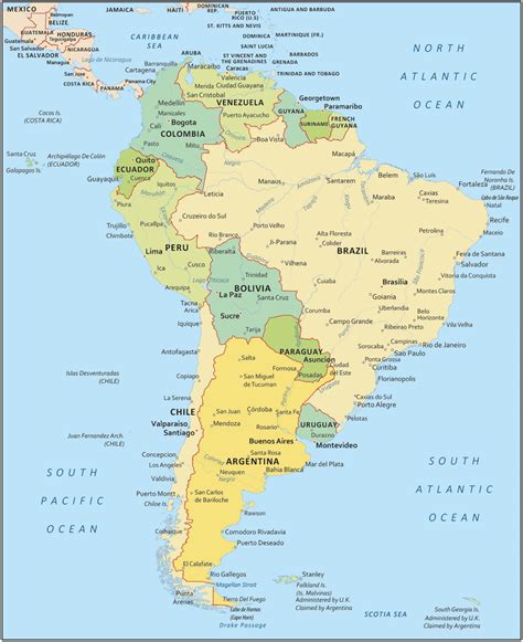 South America Map - Countries and Cities - GIS Geography