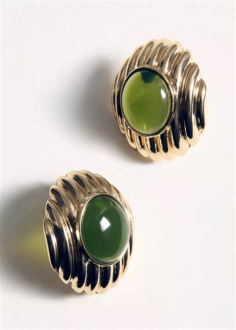 Cercei combinați cu pietre din rășină - Femei | MANGO OUTLET Romania