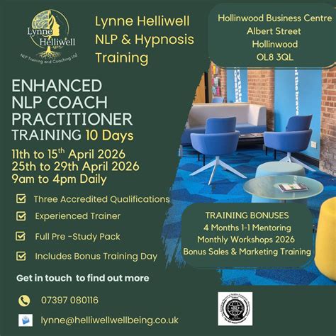 Enhanced NLP Training Week 1 - 3 Accredited Qualifications, Hollinwood ...