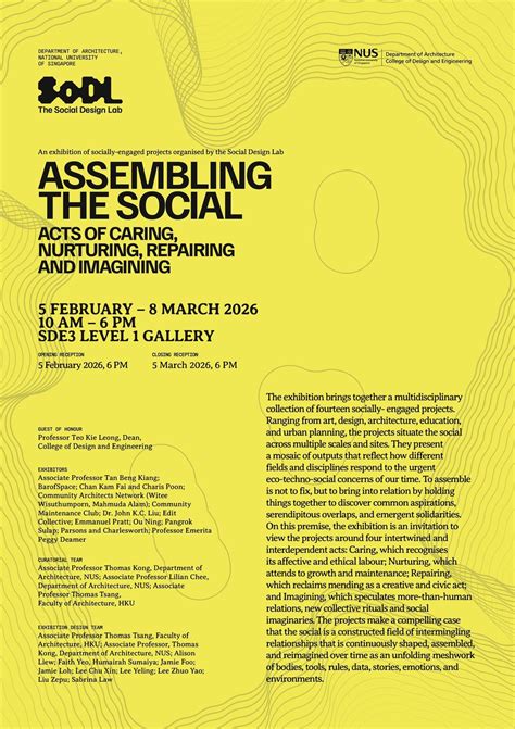 Social Design Lab (SoDL) Exhibition - Assembling The Social Acts of ...