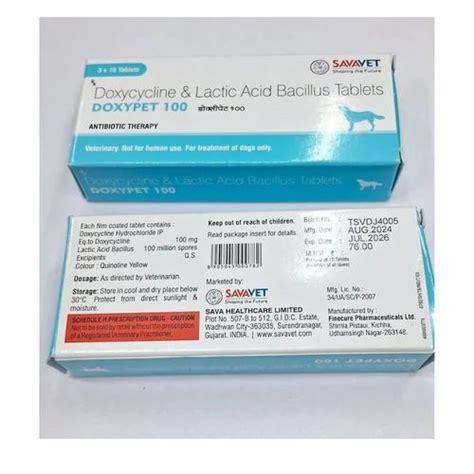 DOXYPET 100MG TAB, With Lactic Acid at ₹ 76/strip in Umred | ID ...