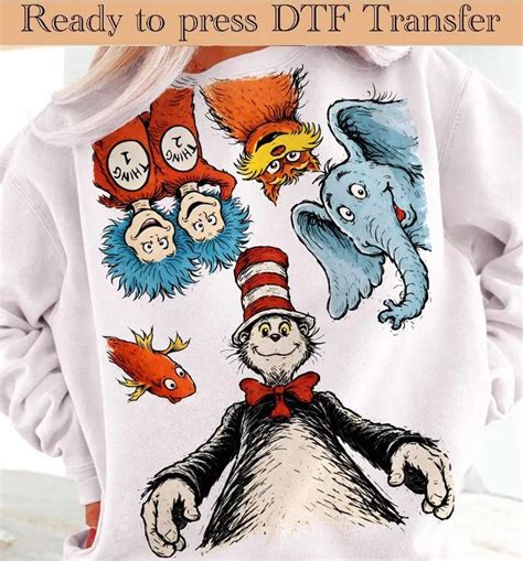 Dr. Seuss Charaktere Dtf, Dr Seuss Tag DTF Transfer, Dr Seuss Coquette ...