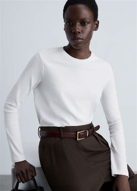 Samarreta fina coll rodó - Dona | MANGO OUTLET Espanya (Península i ...