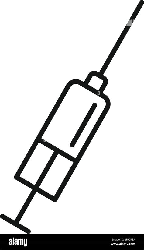 Syringe icon outline style Black and White Stock Photos & Images - Alamy