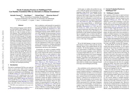 On the Evaluation Practices in Multilingual NLP: Can Machine ...