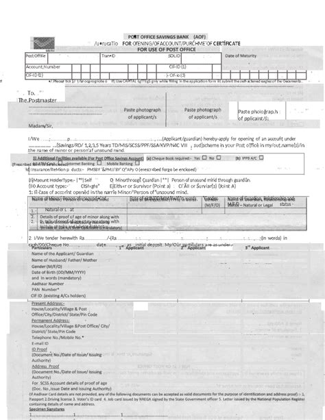 Post Office Account Opening Form Instructions - Studocu