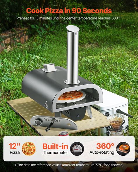 VEVOR Outdoor Pizza Oven, 12 in Wood Fired Pizza Ovens, Pellet Pizza ...