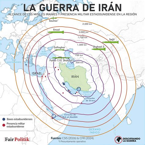 Mapa del arsenal de misiles de Irán - Descifrando la Guerra