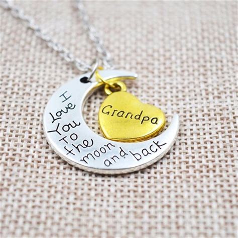 Pendentif Lune Coeur Gravure Necklace For Mom Wholesale I Love You To ...
