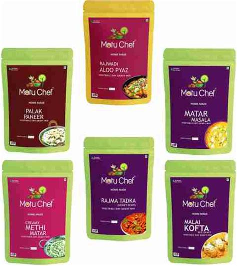 MOTU CHEF Combo of Palak Paneer Rajwadi Aloo Pyaz Malai Kofta Matar ...