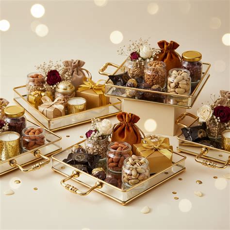 Square Gold Metal Handle Tray Return Gifts at TheReturnGifts.com: Smal ...