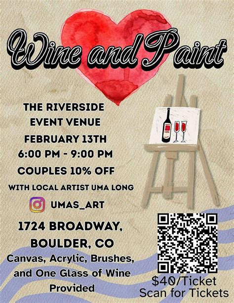 Valentines Day Wine and Paint Night, The Riverside Private & Public ...