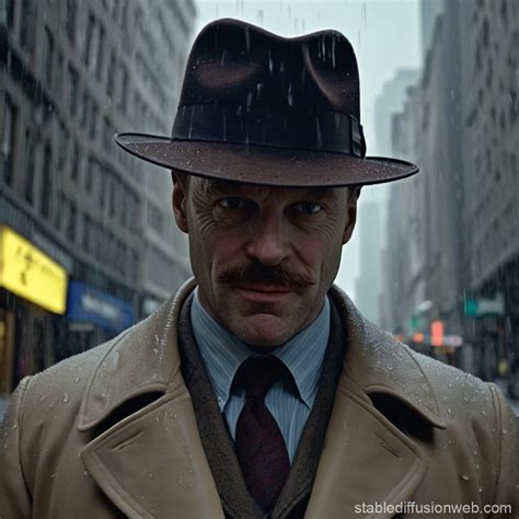 a movie posteran attractive detective wearing in dark without face Prompts | Stable Diffusion Online