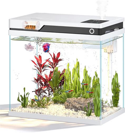 Amazon.com : Vehipa Fish Tank, Smart Fish Aquarium Kit 7 Gallon with Auto Feeder, Humidifier, 4 ...