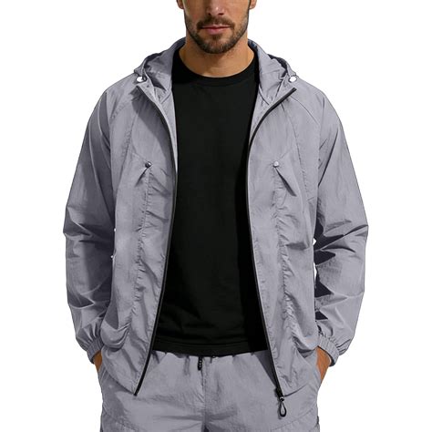 USNSM Sunscreen Jacket Men's Lightweight Waterproof Rain Shell Jacket ...