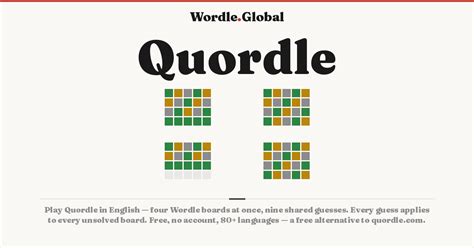 Quordle - Daily 4 Wordles at Once, Free