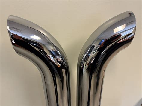 Chrome Stacks 4 Inch Curved Pipe 4"x70" Chrome Exhaust Pair