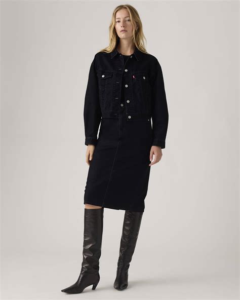 High Rise Back Slit Skirt - Black | Levi's® CA