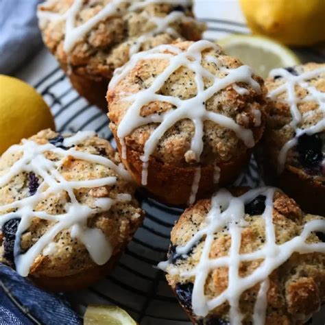 Best Blueberry Lemon Poppy Seed Sourdough Muffins - Feast With Sophie