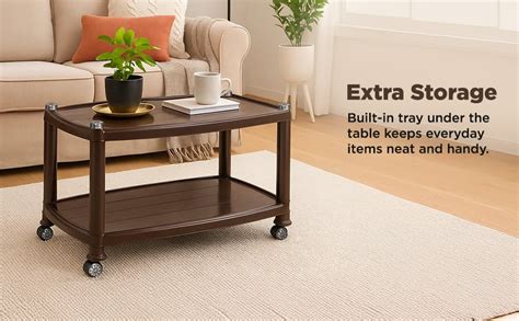 Nilkamal CENTBL5 Contemporary Center Trolley Coffee Table/Tea Table ...