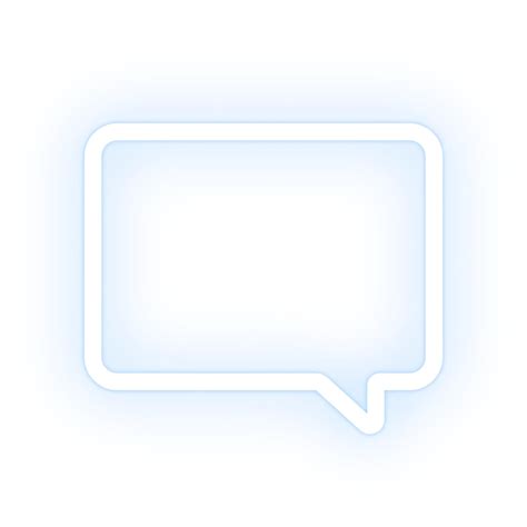 Speech bubble icon png white blue neon shape transparent background ...