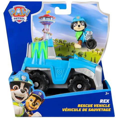 PAW PATROL - Rex Figure with Dinosaur Rescue Vehicle, Sturdy Basic Veh ...