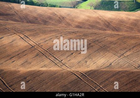 Beautiful concept landscape with striped fields of South Moravia at ...