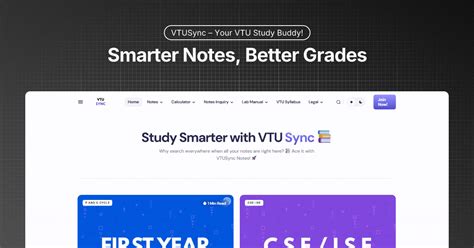 VTU Sync - VTU Notes, Question Papers, Syllabus & Study Materials