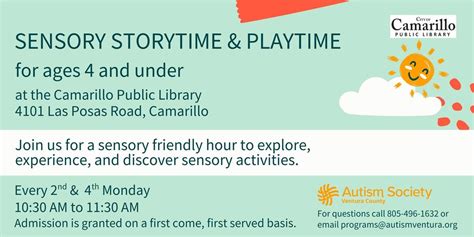 Sensory Storytime and Playtime- for ages 4 and under, Camarillo Public ...