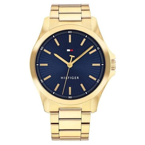 Buy Online Tommy Hilfiger Quartz Analog Blue Dial Golden Stainless ...
