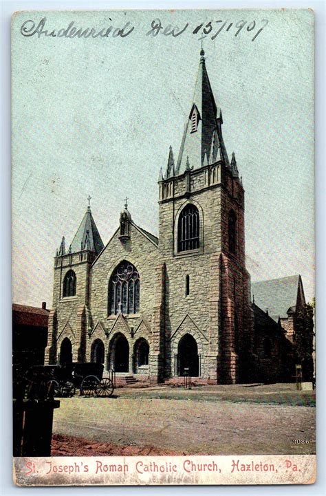 1907 Hazleton Pennsylvania Vintage Postcard St. Joseph's Roman Catholic ...